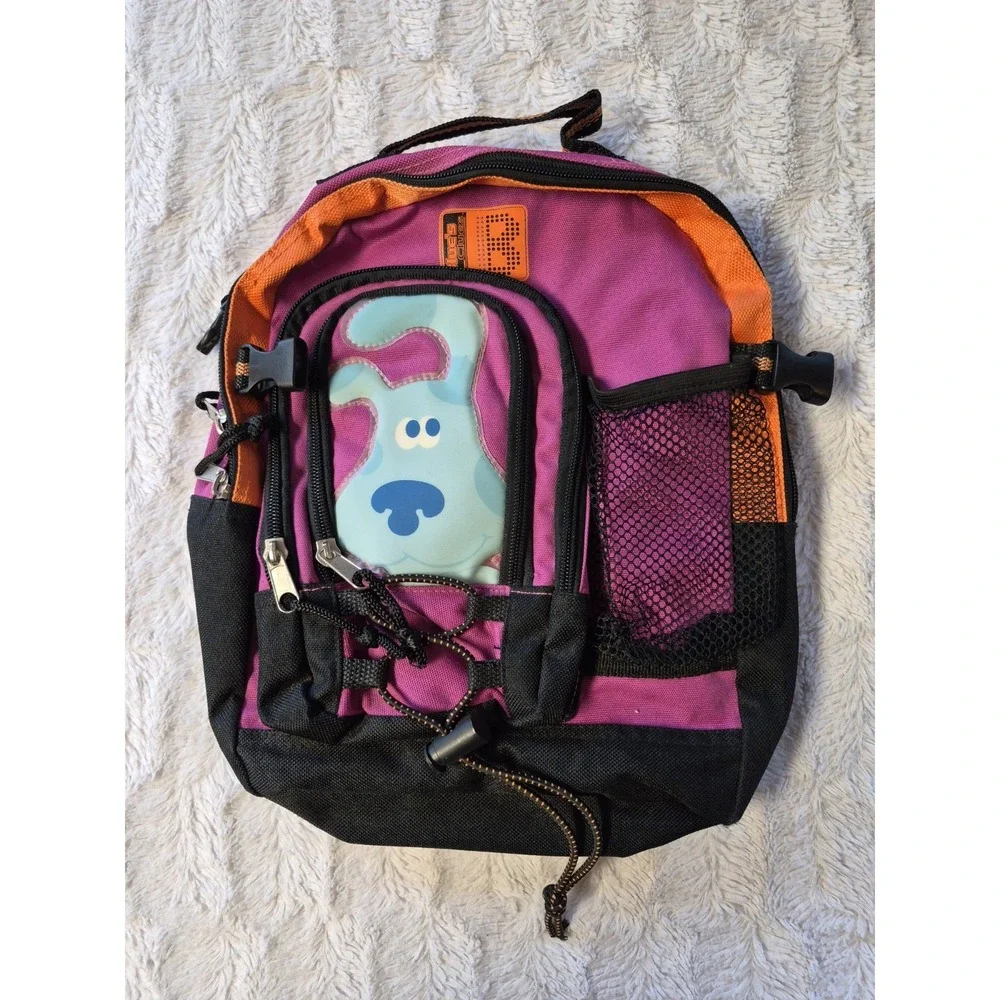 Vintage 2002 Blues Clues Kids Small Backpack Viacom Y2K Pink/Orange/Black